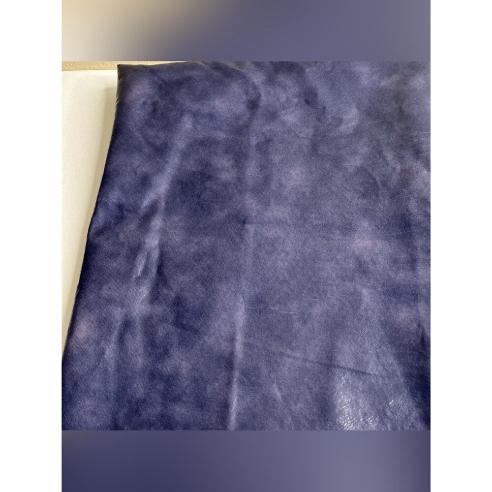 Marled Blue Faux Leather Vinyl Flannel Backed Fabric 52" Wide X 1 Yard Plus READ